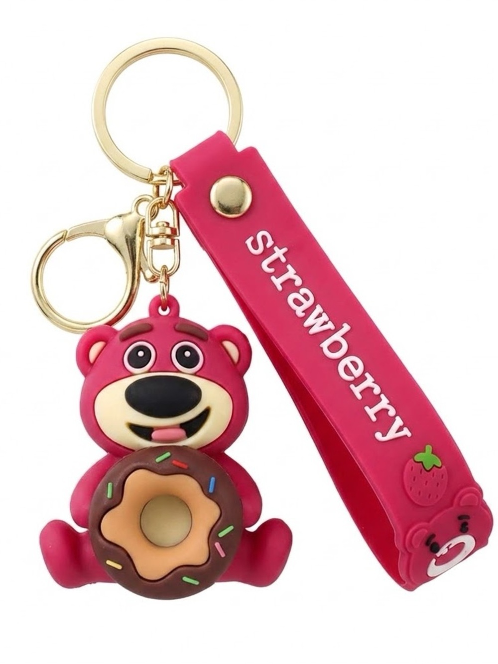 Disney Pixar Toy Story Lotso Bear Donut Silicone Keychain Bag Charm